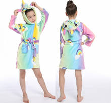 2020 Children Bathrobe Baby Bath Robe Animal Rainbow Unicorn Hooded Bathrobes For Boys Girl Pyjamas Nightgown Kids Sleepwear 2024 - buy cheap