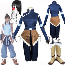 Fantasia cosplay da lenda de korra do anime avatar, conjunto completo de trajes infantis, a lenda do avatar, a última airbender korra. 2024 - compre barato