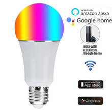 Smart home WiFi led bulb light APP connect Alexa Google home voice control E27 B22 RGB+CW dimmable led bulb free shipping 2024 - buy cheap