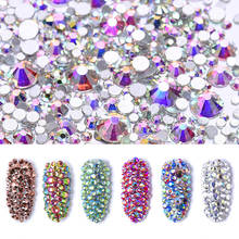 Hight Quality Crystal AB Nail Art Rhinestones, AAAAA Grade Non Hotfix Rhinestone, Phone Nail Art Decorations 2024 - buy cheap