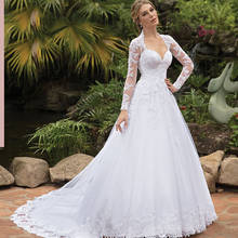 Fantástico tule rainha anne decote a linha vestidos de casamento com apliques de renda sexy vestido de noiva abita da cerimonia donna 2024 - compre barato