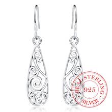 Hot 925 Sterling Silver Earring Korean Vintage Court geometric pattern Dangle Earrings For Women 2020 Engagement Wedding Jewelry 2024 - buy cheap