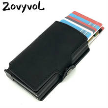 2021 New Purse Men and Women 2 Metal Credit Card Holder Aluminium RFID Blocking PU Wallet Hasp Mini Vintage Wallet Hold 14 Cards 2024 - buy cheap