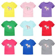 Kids Unicorn T Shirt Girls Boys Summer Cotton Tees Baby Short Sleeve Tops Children's Unicornio t-shirts Girls Clothing 2-14 Year 2024 - buy cheap