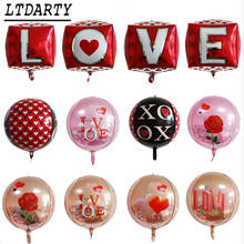 Globos de aluminio 4D para el Día de San Valentín, 22 pulgadas, para boda, fiesta, San Valentín, decoración de boda 2024 - compra barato