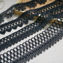Negro encaje de Venecia trim encaje con bordado de guipur tela trim cinta de cuello de costura vestido de ropa decoración de ropa 2024 - compra barato