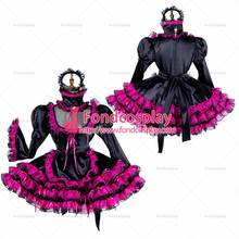 fondcosplay adult sexy cross dressing sissy maid short lockable black satin hot poink Organza dress Uniform Tailor-made[G1989] 2024 - buy cheap