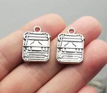 Dijes de máquina de escribir chapados en plata antigua, suministros de bricolaje, accesorios de joyería, 21x20mm, 15 unids/lote 2024 - compra barato