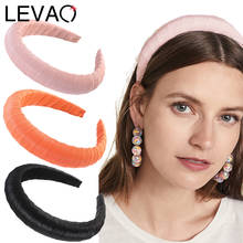 LEVAO-diademas de esponja de cuero para mujer, bandanas acolchadas entrelazadas de PU, diademas con bisel, accesorios para el cabello para niña 2024 - compra barato