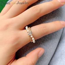 10PCS, Crystal CZ Charm Ring For Women Delicate Mini Pearl Shell Ring Minimalist Gold Color Fashion Jewelry 2024 - buy cheap