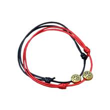 20Pcs Antique Gold Tree Of Life Alloy Beads Adjustable Kabbalah Korea Waxed Cotton Cord Bracelets (Black & Red ) B-73a 2024 - buy cheap