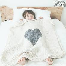 Ежемесячные одеяла для новорожденных, вязаное акриловое детское одеяло, летние вещи для детской пеленки, одеяло для коляски, одежда, детское одеяло Cobertor 2024 - купить недорого