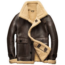 Real Fur Coat Winter Men Clothes 2020 100% Genuine Leather Jacket Sheep Shearling Bomber Jacket Sheepskin Coat Hiver 7107 2024 - buy cheap