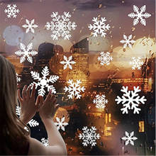 Белые снежинки веселые рождественские наклейки на стену для дома рождественские украшения для дома НОВОГОДНИЕ окна наклейка на стекло стену окно 2024 - купить недорого