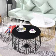 Кофейный столик в скандинавском стиле, круглая, из закаленного стекла, для гостиной, роскошный креативный металлический прикроватный столик из розового золота, небольшого размера 2024 - купить недорого
