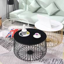 Nordic coffee table black tempered glass round living room creative luxury rose golden iron side table small large size 2024 - buy cheap