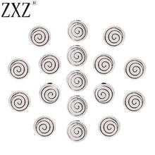 ZXZ-Cuentas espaciadoras de remolino en espiral, accesorio de doble cara para DIY, collar, pulsera, joyería, 8mm, 50 Uds. 2024 - compra barato