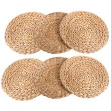6Pack Round Woven Placemats for Dining Table, 7.8 Inch Straw Braided Placemat, Heat Resistant Non-Slip Weave Placemats 2024 - buy cheap