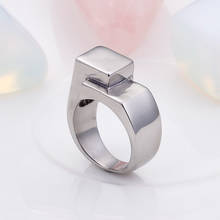 Anillo geométrico de acero inoxidable para hombre, joyería de Metal Simple y normal para Dedo de moda 2024 - compra barato