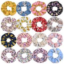 50pcs/lot Women Girls Pineapple Floral Hair Scrunchies pack Elastic Hair Band Sweet Hair Rope Print Hairband Hair Accessories 2024 - buy cheap