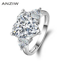 ANZIW-anillos de boda de compromiso para mujer, joyería de plata de ley 925 de corazón grande de 5 quilates, bisutería de lujo, regalos de moda, joyería 2024 - compra barato