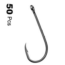 50pcs/lot Long Shank Fishing Hook 1#-6/0# High Carbon Steel Sharp Barbed Offset Narrow Bait Hook 2024 - buy cheap