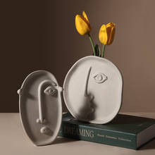 Vaso de cerâmica com rosto humano, vaso de flores secas para sala de estar, quarto e organização criativa nórdica 2024 - compre barato