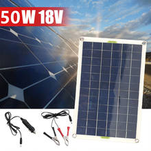 Painel solar flexível de 50w, alta eficiência, saída de usb, células solares poli painel solar para 12v/24v, carregador de energia de bateria de alta qualidade 2024 - compre barato