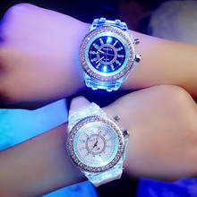 Relógio luminoso de pulso com led, relógio de silicone colorido de led para mulheres e homens, para esportes ao ar livre, da moda 2024 - compre barato