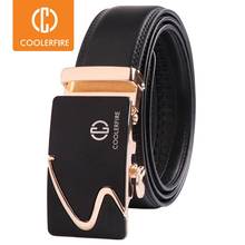 2017 Famous Brand Men Belts Luxury Automatic Buckle Cowskin Genuine Leather Belt for Men Business Black Waist Male Strap ZD061 2024 - buy cheap