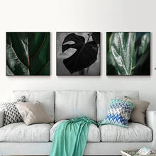 Póster de hoja de palma Monstera, pintura en lienzo, arte de pared nórdico impreso de planta, imagen moderna para sala de estar en la pared, decoración del hogar 2024 - compra barato