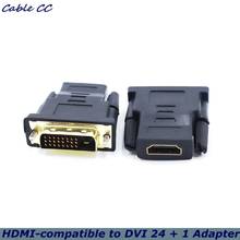 Adaptador HDMI de tobillo HD compatible con DVI 24 + 1 para PC, PS3, proyector, TV Box, HDMI hembra a DVI macho, convertidor HDTV de 1080P 2024 - compra barato