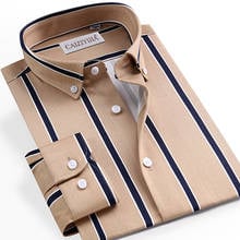 New Color Striped Men Dress Shirt Fashion Design Long Sleeve Button Down Collar Male Clothes High-quality Casual Shirts 2024 - buy cheap