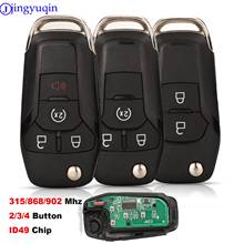 jingyuqin 2/3/4 buttons Remote Key Folding Control With Keyless ID49 Chip for Ford Fusion 2013-2015 HU101 315/868/902 Mhz ID49 2024 - buy cheap