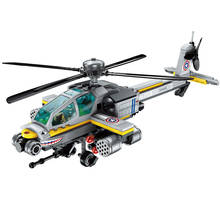 Крупный самолет, аэробас, 280 штук военный вертолет Апачи модель кирпича строительных блоков в форме миньона Джорджа из мультфильма "Солдаты Армия Военные Развивающие игрушки для детей 2024 - купить недорого