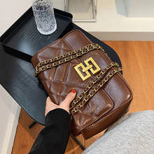 Винтажная сумка через плечо для женщин, роскошная трендовая простая сумка на плечо с цепочкой, женская модная брендовая Дизайнерская Дорожная сумка из искусственной кожи, 2021 2024 - купить недорого