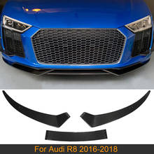 Carbon Fiber Front Bumper Lip Spoiler Splitters For Audi R8 Coupe Convertible 2016 - 2018 Front Bumper Lip Splitters Spoiler 2024 - buy cheap