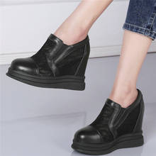 Oxfords-zapatos de tacón alto de piel auténtica para mujer, zapatillas transpirables con punta redonda de encaje, informales 2024 - compra barato