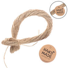 100Pcs Round Handmade With Love Kraft Paper Hang Tags+20m Hemp Strings Garment Luggage Labels Mark Gift Paper Tags 2024 - buy cheap