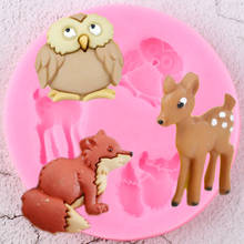 Owl Deer Fox Silicone Molds Animals Cupcake Topper Fondant Cake Decorating Tools Soap Resin Clay Candy Chocolate Gumpaste Moulds 2024 - buy cheap