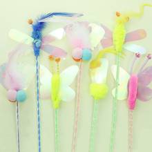 Teaser Feather Toys Kitten Funny Butterfly Dragon Fly Rod Cat Wand Toys Plastic Pet Cat Toys Interactive Stick Pet Cat Supplies 2024 - buy cheap