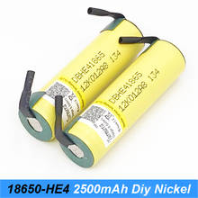 Turmera 18650 HE4 2500mAh Battery 20A Soldering Nickel for 12V 16.8V 18V 21V 25V Drill Screwdriver Battery and Electric Bike Use 2024 - buy cheap