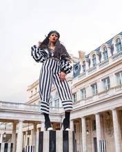 DPSDE 2020 new spring street hip hop style sets long sleeve zipper short top elastic long pants striped two piece sets 2024 - buy cheap