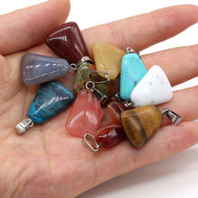 Natural Stone Pendant Trapezoid Shape Semi-precious Stones Exquisite Charm for Jewelry Making DIY Necklace Bracelet Accessories 2024 - buy cheap