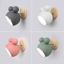 Nordic Wooden Wall Lamps E27 Cute Coloful Wall Sconces For Kitchen Restaurant Macaroon Dedroom Study Bedside Lamp 2024 - buy cheap