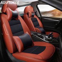 AUSFTORER Cowhide Covers Seat for Volkswagen VW Passat R36 Automobiles Seat Cover Car Cushion Support Interior Accessories 17PCS 2024 - buy cheap