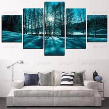 Winter Woods Snow Sunshine Beautiful Scenery Cool Color Wall Painting Home Decoration Canvas Hd Printing Frameless Poster 2024 - buy cheap