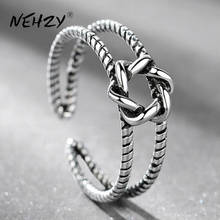 NEHZY S925 Stamp ring fashion woman jewelry retro simple Thai silver adjustable hot sale new hollow flower ring 2024 - buy cheap