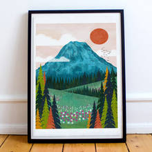 Mount Rainier-Póster del Parque Nacional, arte de pared para montar en el estado de los Estados Unidos 2024 - compra barato