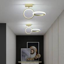 Lustre de teto moderno com led, luminária de teto pendente em círculo dourado para corredor, corredores e corredores 2024 - compre barato